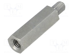 Screwed spacer sleeve; Int.thread: M6; 30mm; Ext.thread: M6