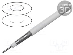 Wire: coaxial; solid; CCS; PVC; white; 20m; 7.2mm