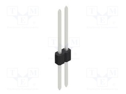 Connector: pin strips; pin header; male; PIN: 2; 1.27mm; THT; 1x2