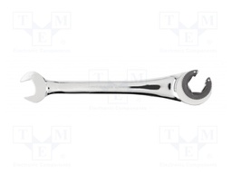 Wrench; flare nut wrench,with ratchet; 17mm; Overall len: 215mm
