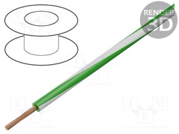 Wire; LgY; stranded; Cu; 1.5mm2; green-white; PVC; 300/500V; 100m
