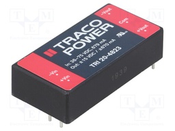 Converter: DC/DC; 20W; Uin: 36÷75V; Uout: 15VDC; Uout2: -15VDC; 2"x1"