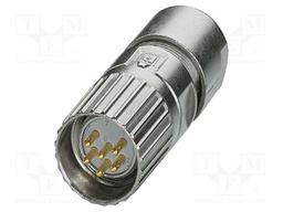 Connector: M23; plug; PIN: 6; soldering; straight; M23 PRO; 20A; 300V