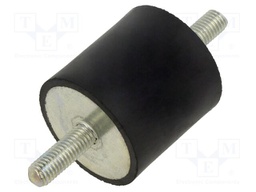 Vibration damper; M8; Ø: 40mm; rubber; L: 40mm; Thread len: 23mm