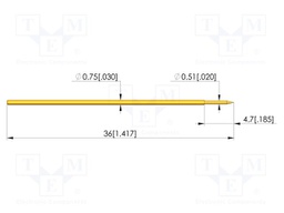 Test needle; Spring compression: 0mm; 0mm; 2A; steel; gold-plated