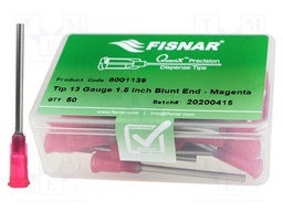 Needle: steel; 1.5"; Size: 13; straight; 1.78mm; Mounting: Luer Lock