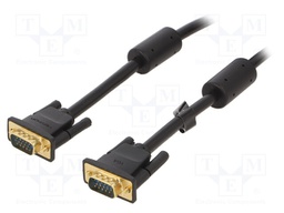 Cable; D-Sub 15pin HD plug,both sides; Len: 10m; black; Core: Cu