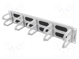 Cable organizer; 2U; grey; Standard: 19"