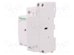 Contactor: 2-pole installation; NO x2; 20VAC; 25A; DIN; ICT; W: 18mm