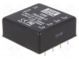 Converter: DC/DC; 25W; Uin: 18÷36V; Uout: 5VDC; Uout2: 15VDC; 2"x2"