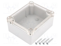 Enclosure: multipurpose; X: 74mm; Y: 89mm; Z: 41mm; ABS; grey; gasket