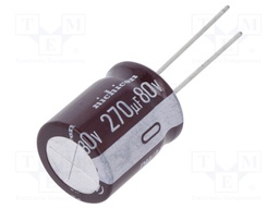 Capacitor: electrolytic; low impedance; THT; 270uF; 80VDC; ±20%