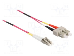 Fiber patch cord; OM4; LC/PC,SC/PC; 5m; 50/125um; LSZH; grey