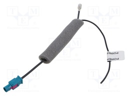 Cable; Fakra plug,SMB socket; black; straight; 0.25m; 12VDC