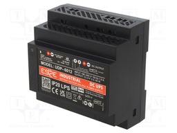Power supply: switching; for DIN rail; 12VDC; 5A; 190÷240VAC; 88%