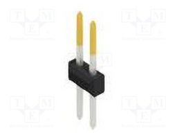 Connector: pin strips; pin header; male; PIN: 2; 2.54mm; THT; 2x1