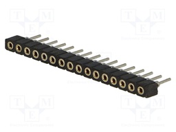Socket; pin strips; female; PIN: 16; turned contacts,low profile