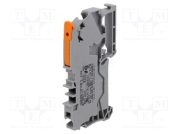 Splice terminal: rail; 0.5÷6mm2; ways: 1; terminals: 2; grey; 2104