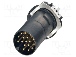 Connector: M12; contact insert; PIN: 17; 30V; straight; THR; A code