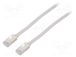 Patch cord; U/UTP; 6; stranded; Cu; PVC; white; Len: 10m; 32AWG