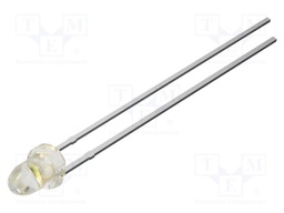LED; white; 3mm; 14400mcd; 15°; Front: flat; 2.9VDC; No.of term: 2