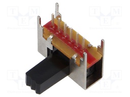 Switch: slide; Pos: 2; DPDT; 0.3A/125VAC; ON-ON; THT; -20÷85°C; 100mΩ