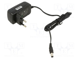 Power supply: switched-mode; voltage source; 12VDC; 1A; 12W; plug