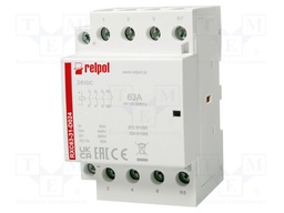 Contactor: 4-pole installation; 63A; 24VDC; NC + NO x3; IP20