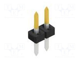 Connector: pin strips; pin header; male; PIN: 2; 2mm; THT; 1x2; 100V