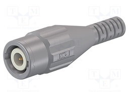Connector: socket; BNC; grey; Connection: soldering; 5÷40°C; female