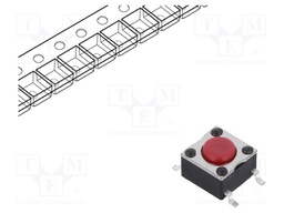 Microswitch TACT; Pos: 2; 0.05A/12VDC; SMD; none; 2.5N; 6x6x3.5mm