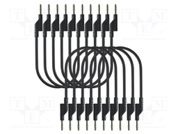 Test leads; 50VAC,120VDC; 10A; banana plug 4mm,both sides; black