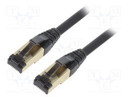 Patch cord; S/FTP; Cat 8; stranded; Cu; LSZH; black; Len: 2m; 27AWG