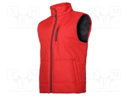 Padded vest; Size: XXXL; red-black; without a hood,furlined