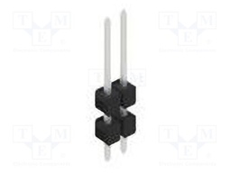 Connector: pin strips; pin header; male; PIN: 2; 2.54mm; THT; 1x2