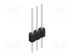 Connector: pin strips; pin header; male; PIN: 3; 1.27mm; THT; 1x3