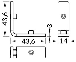 Connector 90°; natural; steel; Application: FRAME14