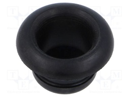 Grommet; Ømount.hole: 25mm; black; Panel thick: max.2.5mm