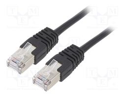 Patch cord; F/UTP; 5e; stranded; CCA; PVC; black; Len: 1m; 26AWG