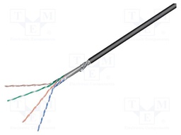Wire; SF/UTP; 5e; outdoor; solid; CCA; 4x2x24AWG; PE; black; 100m