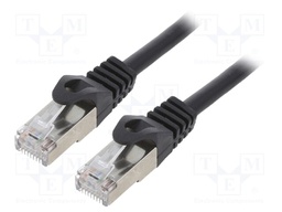Patch cord; F/UTP; 6; stranded; CCA; PVC; black; Len: 2m; RJ45 plug