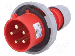 Connector: AC supply 3-phase; plug; male; 32A; 400VAC; IEC 60309