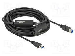 Cable; USB A plug,USB B plug; 10m; black; 24AWG,28AWG