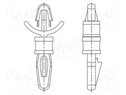 PCB distance; polyamide 66; L: 6.4mm; latch/latch; Colour: natural