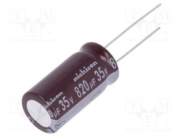 Capacitor: electrolytic; low impedance; THT; 820uF; 35VDC; ±20%