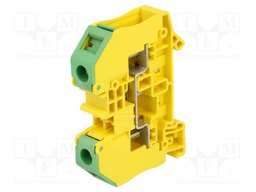 Splice terminal: rail; ways: 1; terminals: 2; yellow-green; 1000V