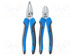 Kit: pliers; cutting,universal; two-component handle; 2pcs.