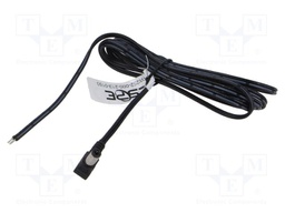 Cable; 2x0.52mm2; DC 5,5/2,5 plug; angled; black; 1.5m; -25÷70°C