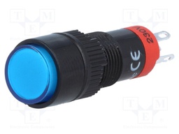 Switch: push-button; Pos: 2; SPDT; 0.5A/250VAC; 1A/24VDC; blue; blue