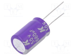 Capacitor: polymer; 680uF; 50VDC; ESR: 26mΩ; A759; THT; ±20%; 2000h